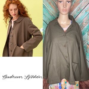 Gudrun Sjoden Peruvian Woven “Daisy” Jacket In Organic Cotton Color Potato
